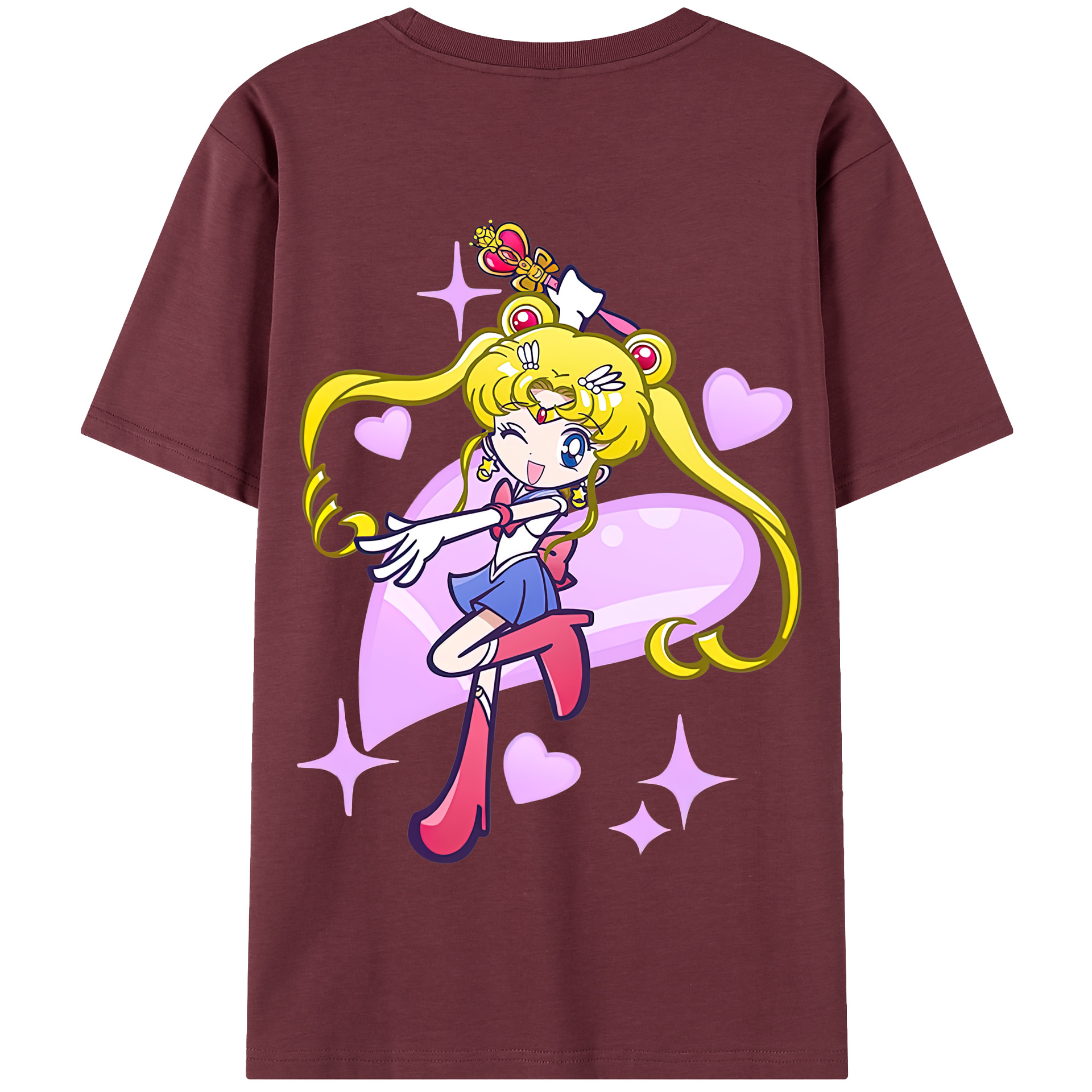 （画像用） 美少女戦士セーラームーン 月野 うさぎ つきの うさぎ Sailor Moon Tsukino Usagi 綿100％半袖Tシャツ（背面プリント）